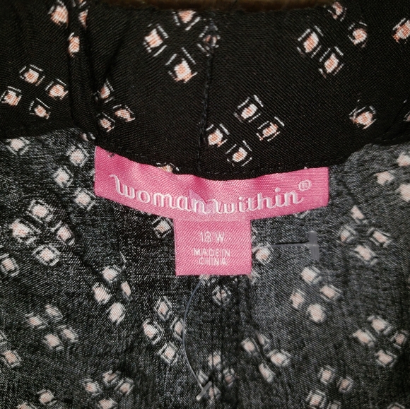 Woman Within Rayon Pants--Black with Tan Squares - Picture 2 of 4